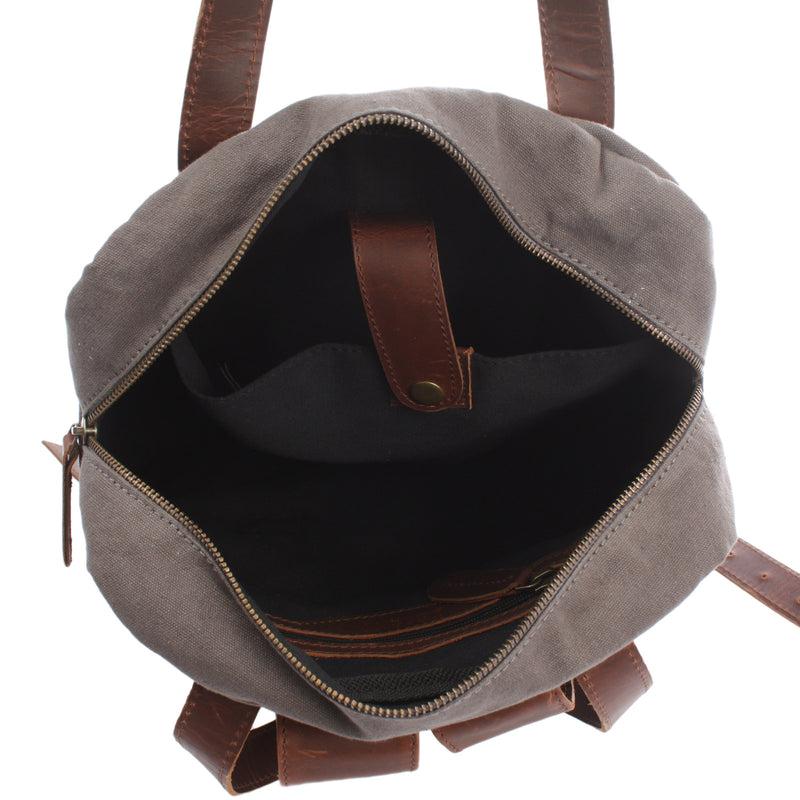 Leconi Canvasrucksack Freizeitrucksack Damen Herren DIN A4 Canvas grau LE1019 Flash Sale