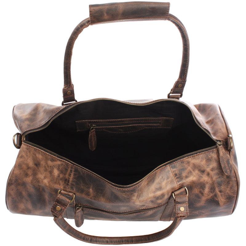 Leconi Weekender Reisetasche Sporttasche vintage Leder schlamm LE2004 Begrenztes Angebot