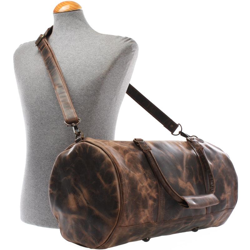 Leconi Weekender Reisetasche Sporttasche vintage Leder schlamm LE2004 Begrenztes Angebot