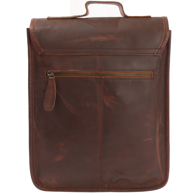 Leconi Umhängetasche Freizeittasche Herren Damen Hochformat Leder braun LE3052 Black Friday