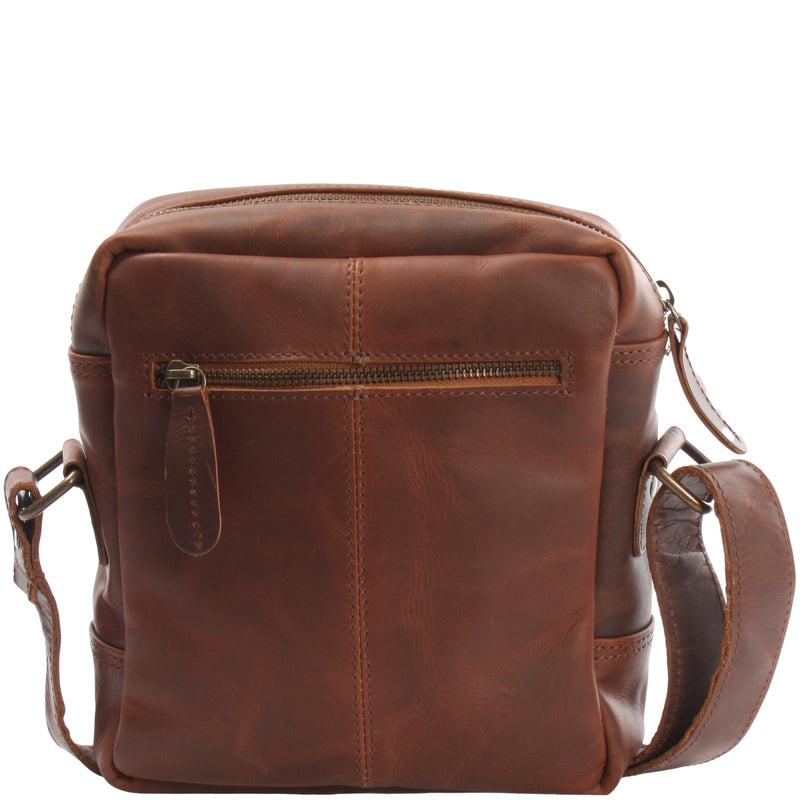 Leconi kleine Umhängetasche Ledertasche Freizeittasche Leder braun LE3042 Cyber Monday