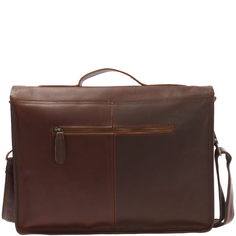 Leconi Aktentasche Businesstasche Messenger Bag Vintage Leder braun LE3009 Vatertagsangebot