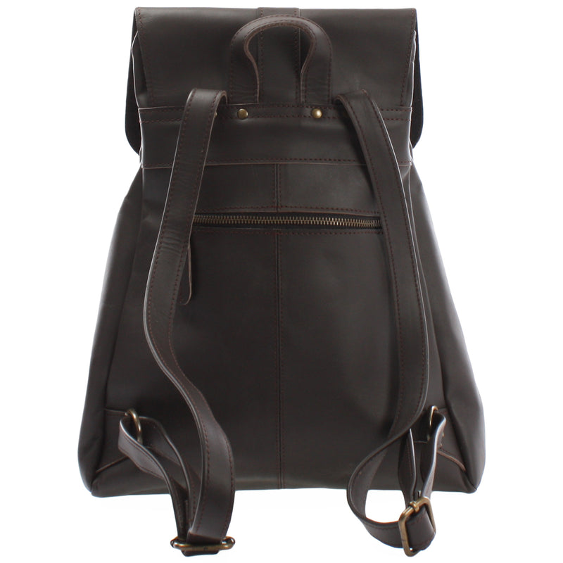 Leconi Rucksack Freizeitrucksack vintage Lederrucksack Damen Herren Leder dunkelbraun LE1008 Jubiläumsangebot