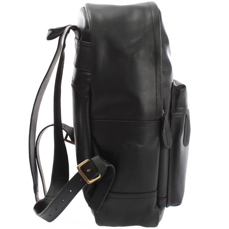 Leconi Rucksack Lederrucksack Freizeitrucksack Damen Herren Leder schwarz LE1009 Blitzangebot