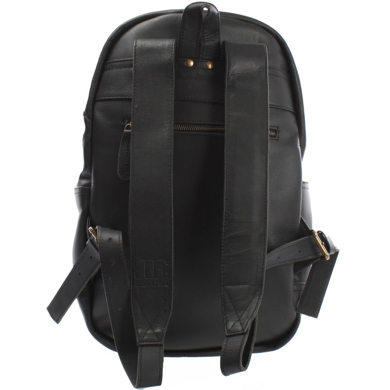 Leconi Rucksack Lederrucksack Freizeitrucksack Damen Herren Leder schwarz LE1009 Blitzangebot