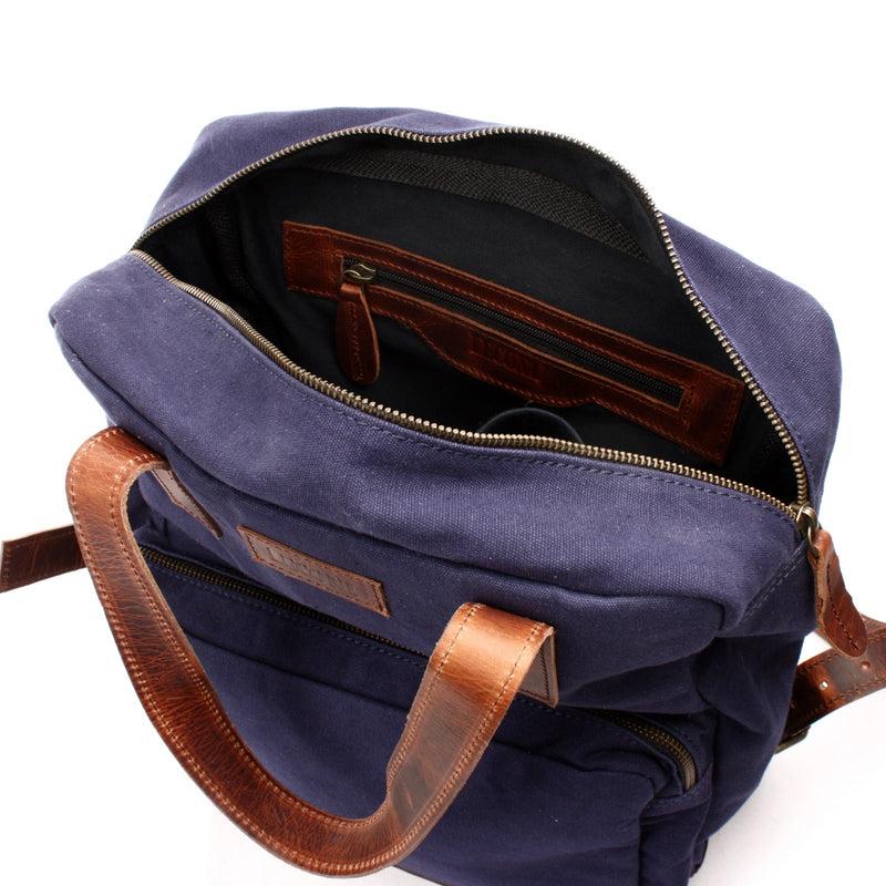 Leconi Canvasrucksack Freizeitrucksack Damen Herren DIN A4 Canvas navy LE1019 Saisonale Angebote
