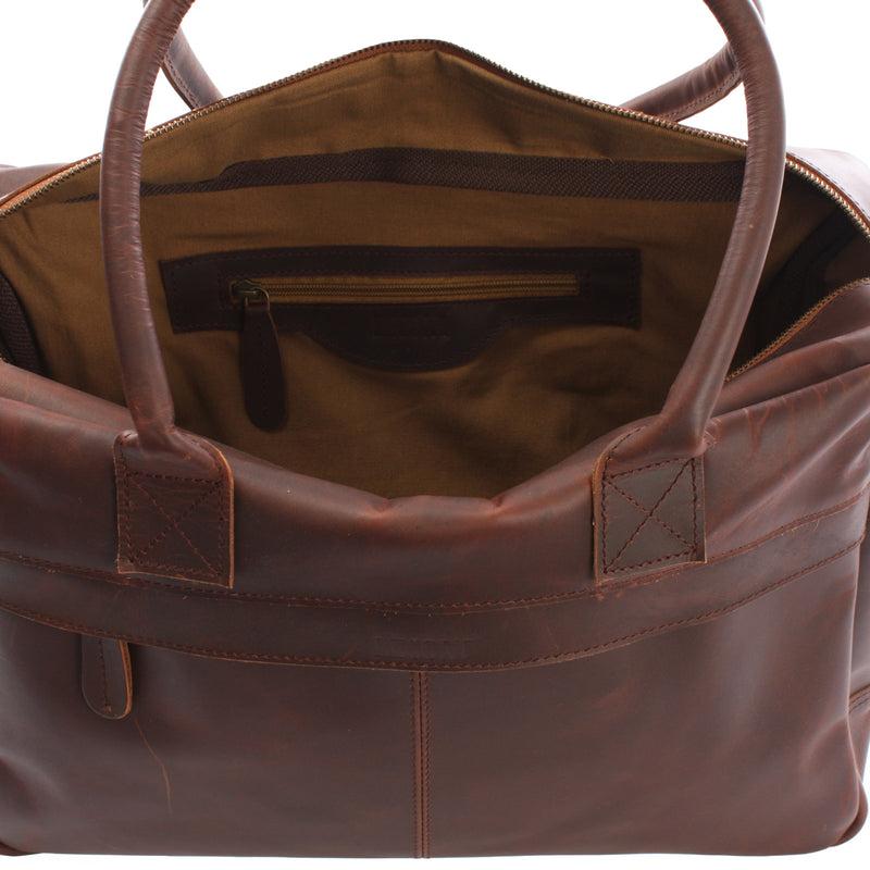 Leconi Handgepäck Arbeitstasche Ledertasche Damen Herren Leder braun LE2007 Tägliche Deals