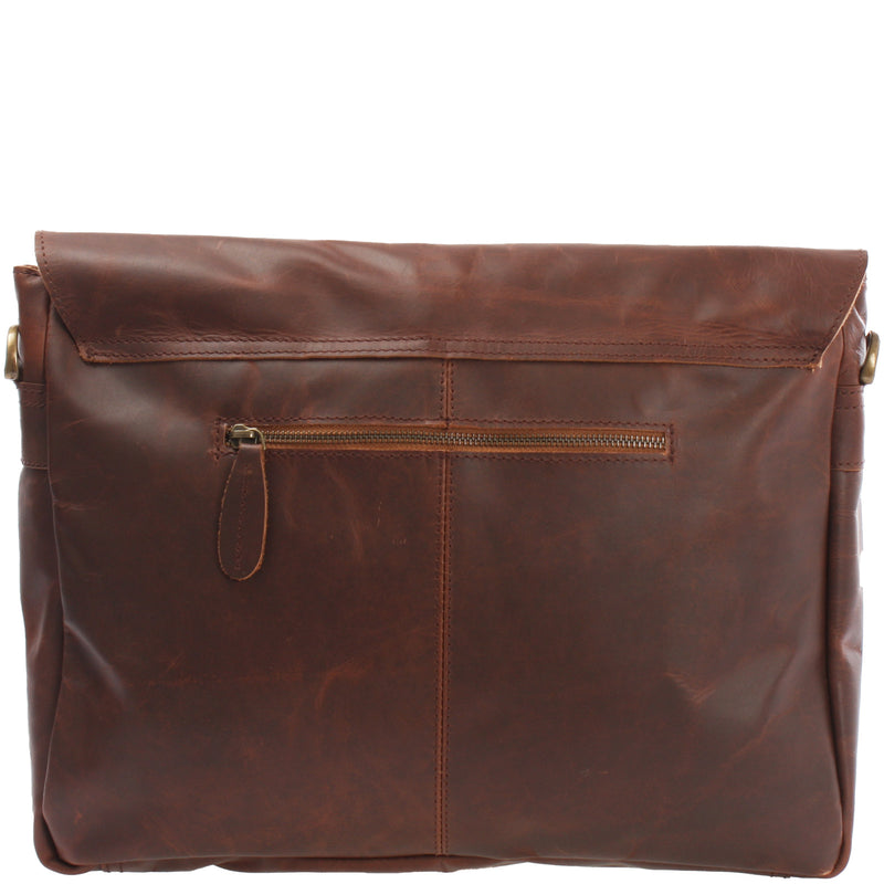 Leconi Messenger Bag Collegetasche DIN A4 Kuriertasche Leder braun LE3032 Super Sparpreis