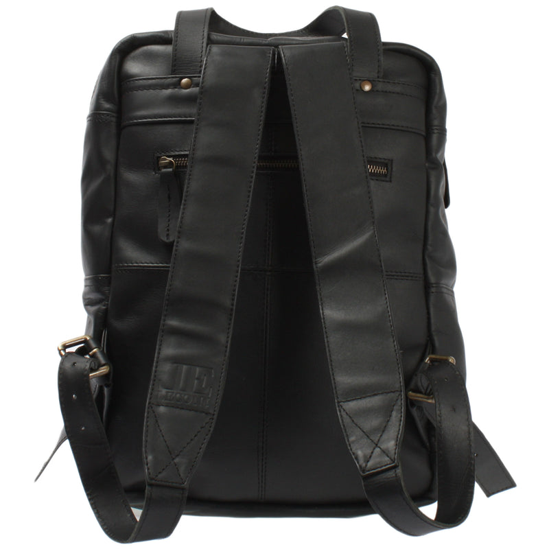Leconi Lederrucksack Freizeitrucksack Damen Herren DIN A4 Leder schwarz LE1019 Bis zu 50% Rabatt