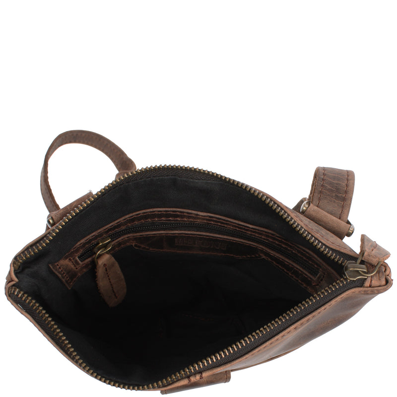 Leconi kleine Umhängetasche Damentasche Herrentasche Ledertasche schlamm LE3060 Vierteljährliche Förderung