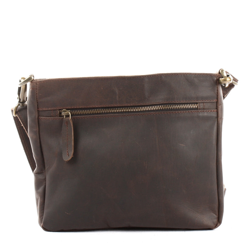 Leconi Umhängetasche Ledertasche Schultertasche Freizeittasche Leder dunkelbraun LE3058 Bis zu 55% Rabatt