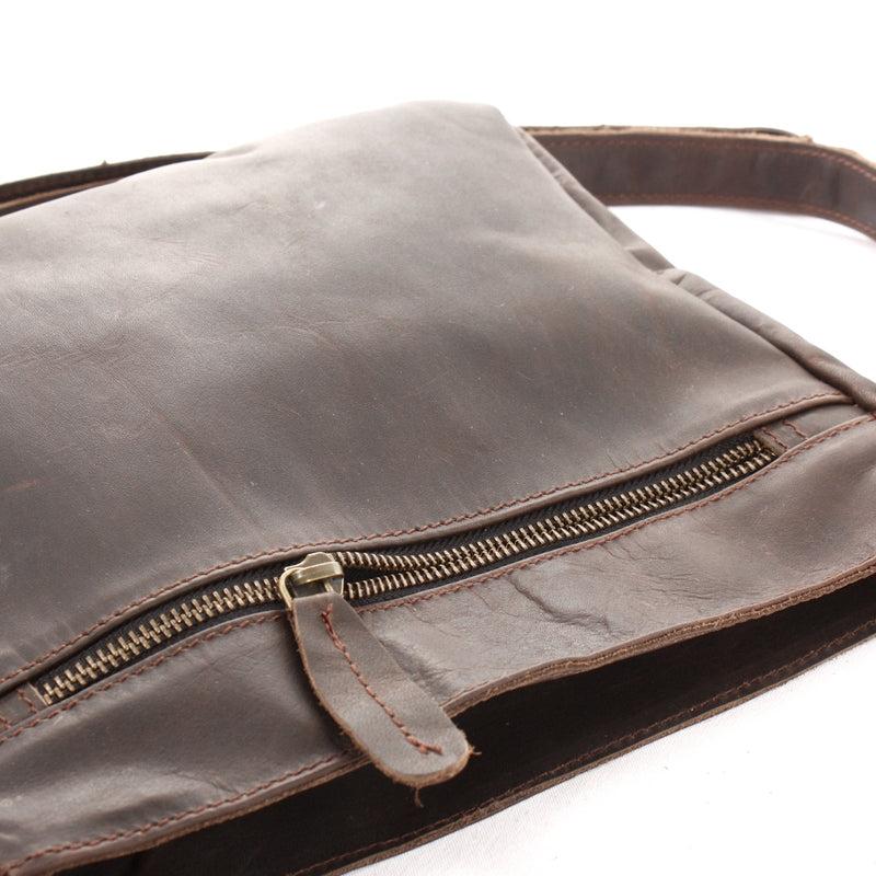 Leconi Umhängetasche Ledertasche Schultertasche Freizeittasche Leder dunkelbraun LE3058 Bis zu 55% Rabatt