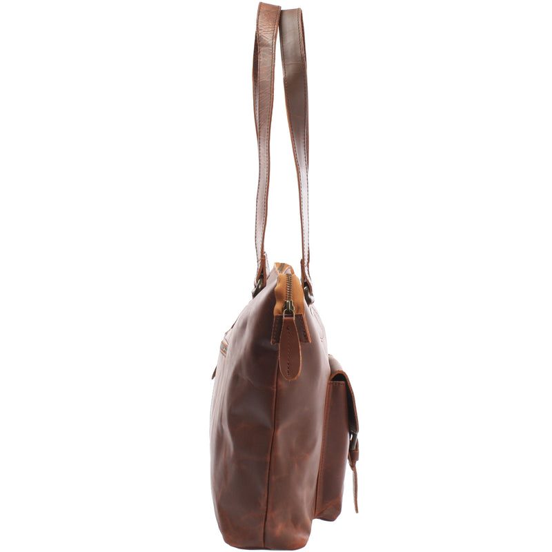 Leconi Schultertasche Damentasche Handtasche Leder braun LE0052 Discount Store für neue Produkte