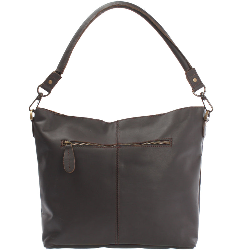 Leconi Schultertasche Umhängetasche Ledertasche Leder dunkelbraun LE0039 50% Rabatt für begrenzte Zeit