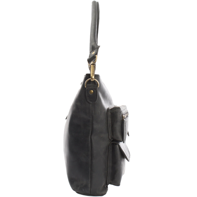 Leconi Schultertasche Umhängetasche Ledertasche Leder grau LE0039 Rabatte dieses Monats