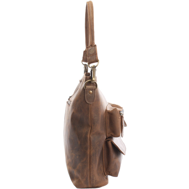 Leconi Schultertasche Umhängetasche Ledertasche Leder schlamm LE0039 2025