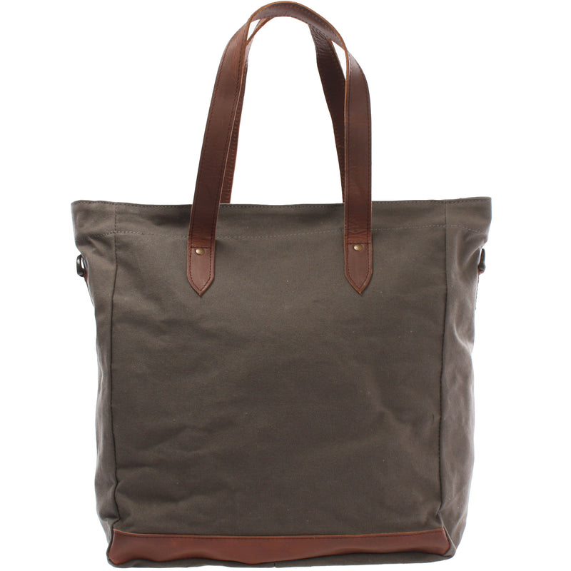 Leconi Shopper Beuteltasche Damentasche Canvas Leder grau LE0040 Auslauf