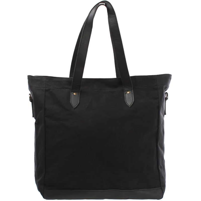 Leconi Shopper Beuteltasche Damentasche Canvas Leder schwarz LE0040 Angebote