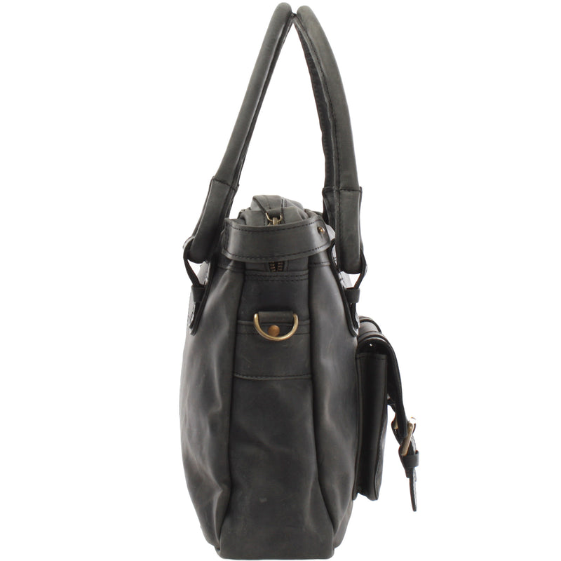 Leconi Schultertasche Henkeltasche Damentasche Handtasche Leder grau LE0050 Versandkostenfrei