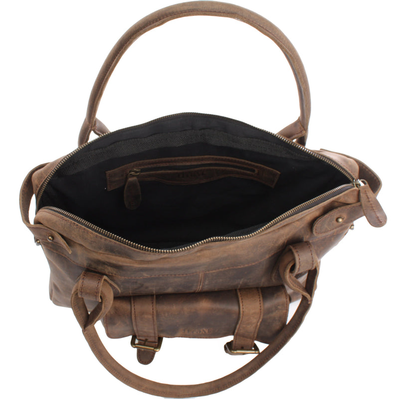 Leconi Schultertasche Henkeltasche Damentasche Handtasche Leder schlamm LE0050 Großer Ausverkauf