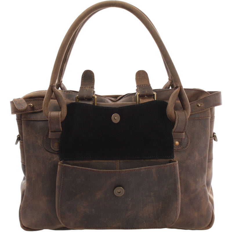 Leconi Schultertasche Henkeltasche Damentasche Handtasche Leder schlamm LE0050 Großer Ausverkauf