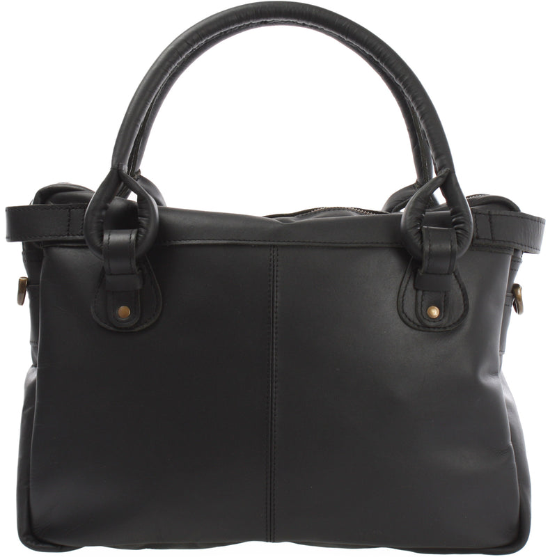 Leconi Schultertasche Henkeltasche Damentasche Handtasche Leder schwarz LE0050 Flash Sale