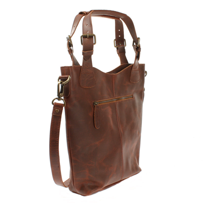 Leconi Umhängetasche Schultertasche Henkeltasche Damentasche Leder braun LE0054 Black Friday
