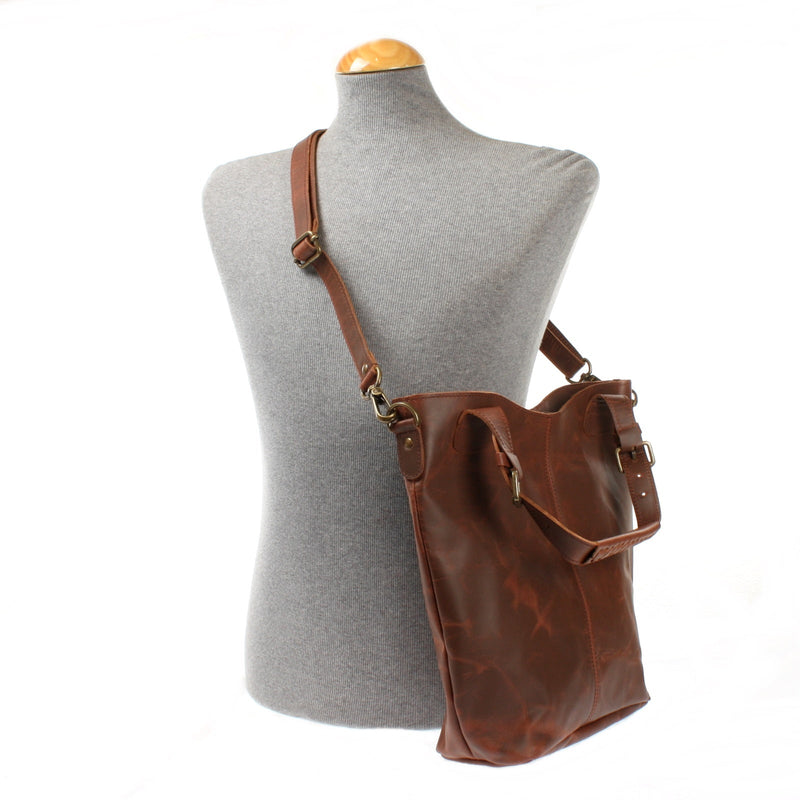 Leconi Umhängetasche Schultertasche Henkeltasche Damentasche Leder braun LE0054 Black Friday