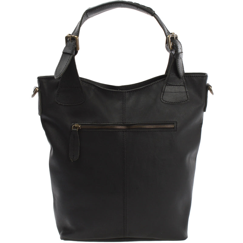 Leconi Umhängetasche Schultertasche Henkeltasche Damentasche Leder schwarz LE0054 Weihnachtsangebot