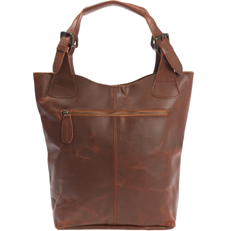 Leconi Shopper Henkeltasche Damentasche Leder braun LE0033 Neueste Mode