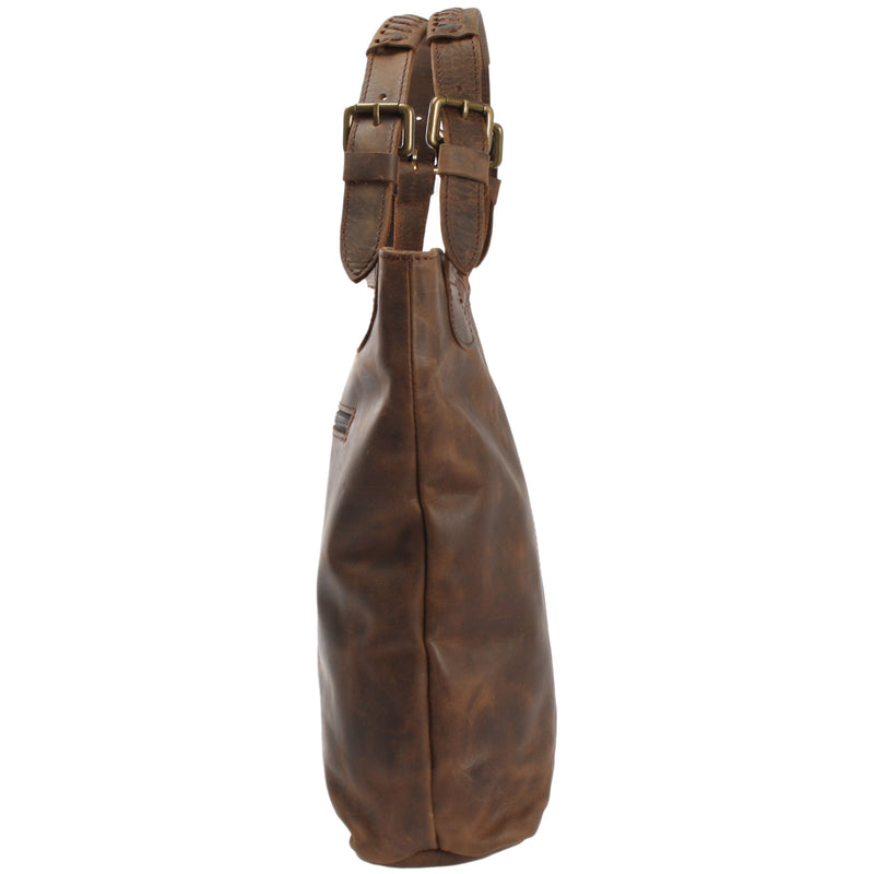 Leconi Henkeltasche Ledertasche Damentasche Leder schlamm LE0033 Exklusive Angebote