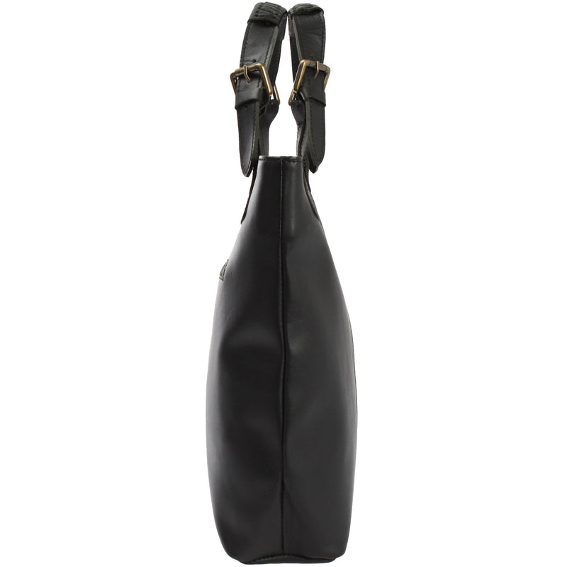 Leconi Shopper Henkeltasche Damentasche Leder schwarz LE0033 Blitzangebot