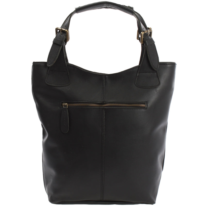 Leconi Shopper Henkeltasche Damentasche Leder schwarz LE0033 Blitzangebot