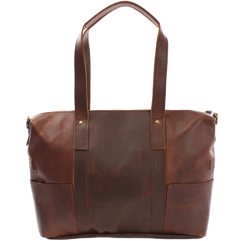 Leconi Shopper Schultertasche Henkeltasche Leder braun LE0034 Große Rabatte