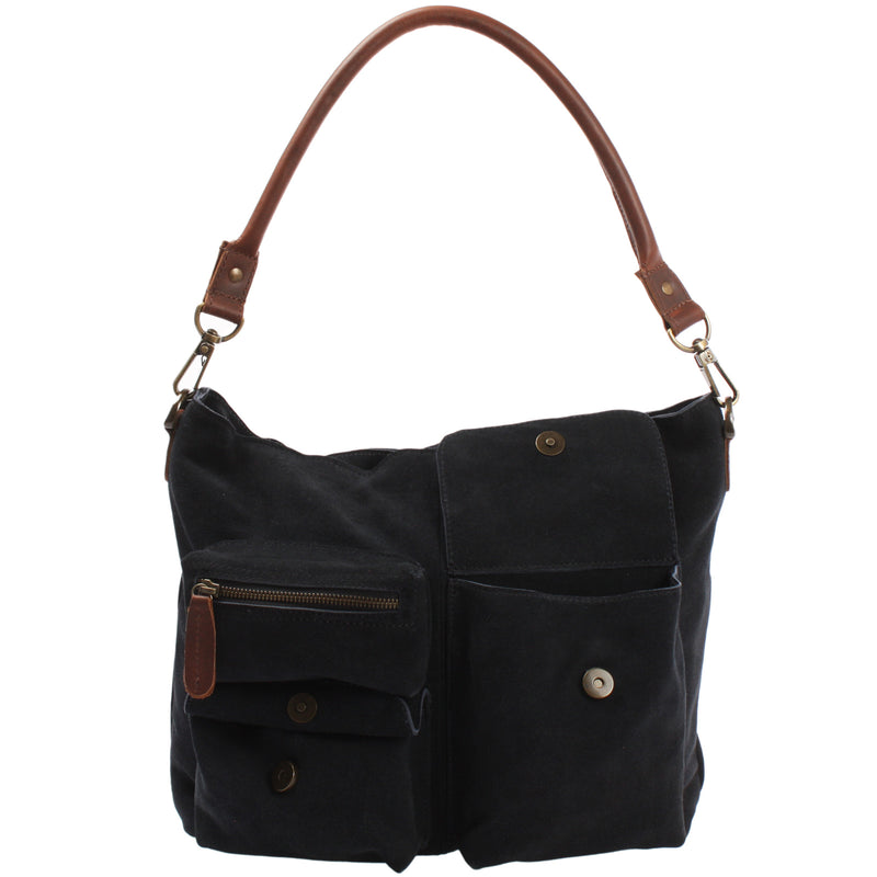 Leconi Schultertasche Umhängetasche Ledertasche Veloursleder anthrazit LE0039 Tiefpreis