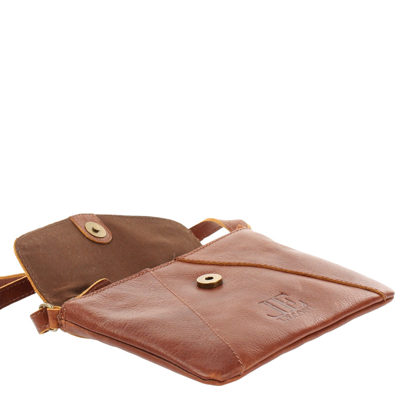 Leconi kleine Umhängetasche Ledertasche Damentasche Schultertasche Leder braun LE3078 Neueste Stile