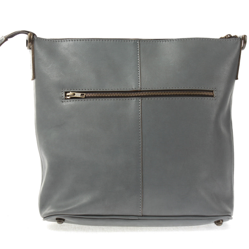Leconi Umhängetasche Schultertasche Damentasche Ledertasche Leder graublau LE3067 Letzter Tag