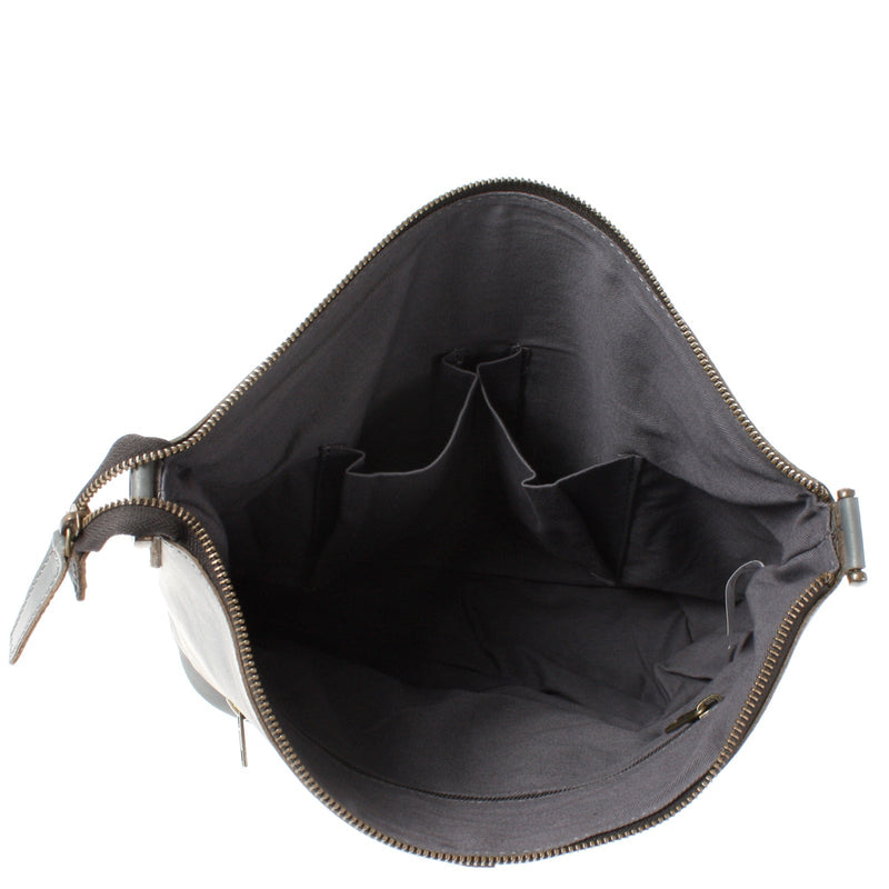 Leconi Umhängetasche Schultertasche Damentasche Ledertasche Leder graublau LE3067 Letzter Tag