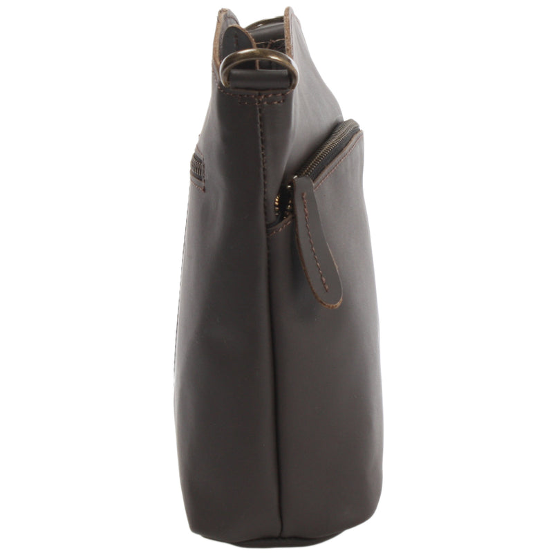 Leconi kleine Umhängetasche Schultertasche Freizeittasche Leder dunkelbraun LE3049 Zeitbegrenzte Promotion