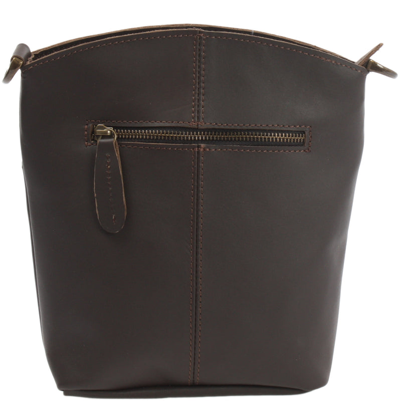 Leconi kleine Umhängetasche Schultertasche Freizeittasche Leder dunkelbraun LE3049 Zeitbegrenzte Promotion