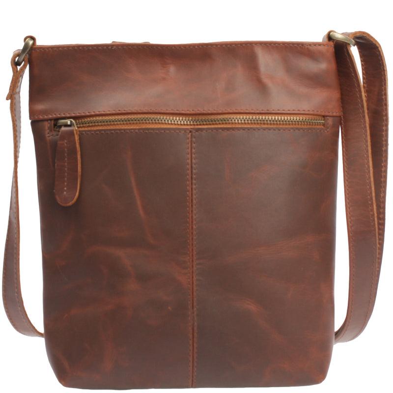 Leconi Umhängetasche Schultertasche Damen Herren Used Look Leder braun LE3072 Bis zu 60% Rabatt