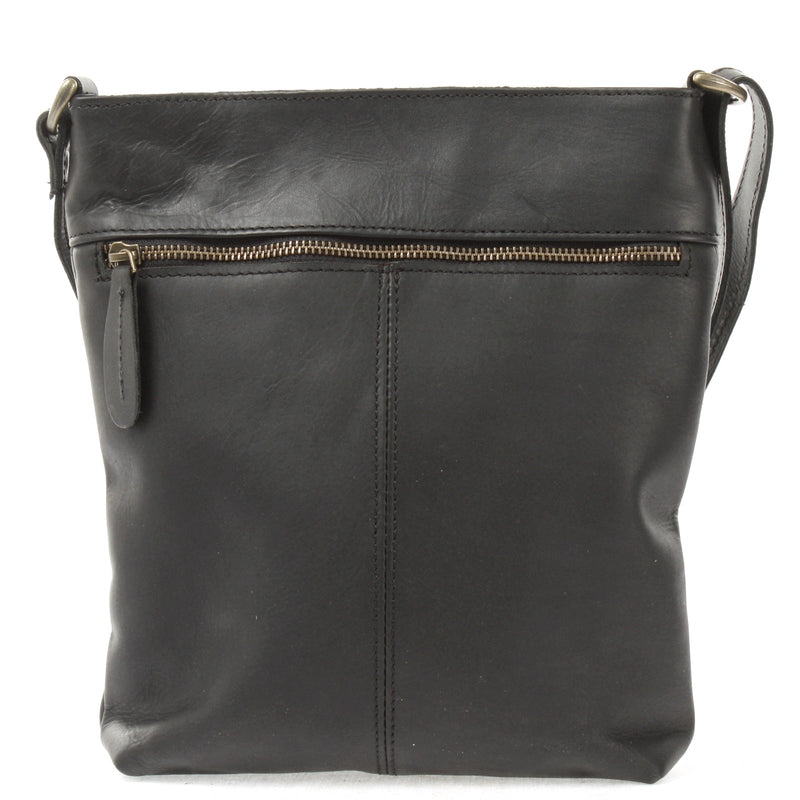 Leconi Umhängetasche Schultertasche Damen Herren Used Look Leder schwarz LE3072 Bis zu 65% Rabatt