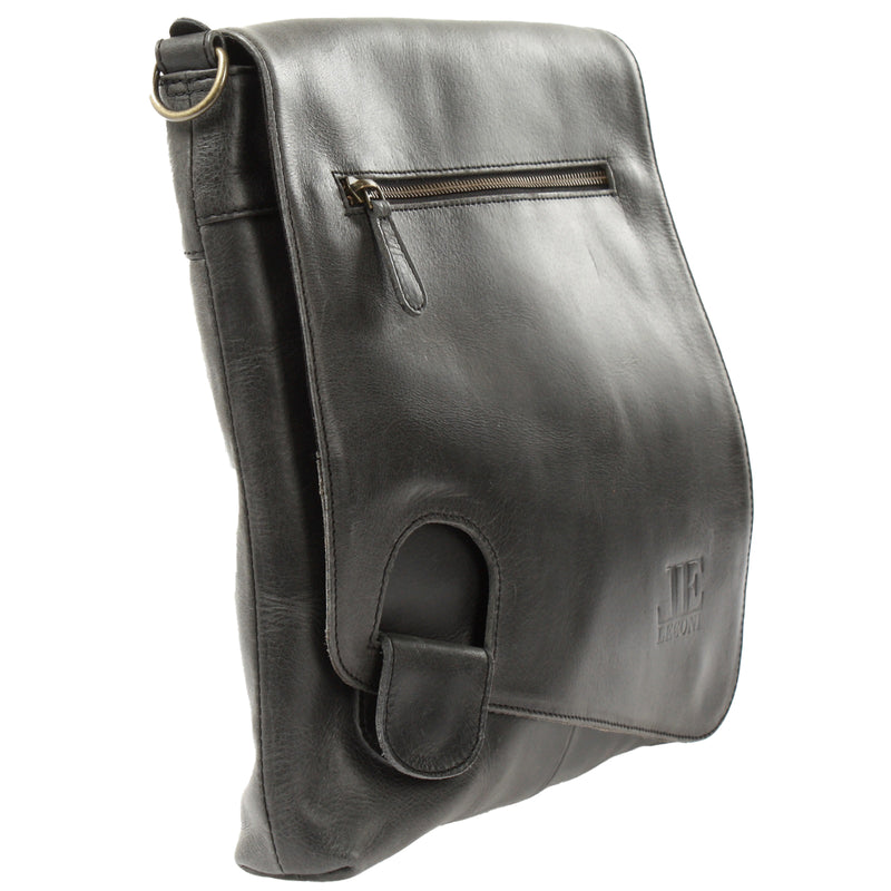 Leconi Umhängetasche Ledertasche Damen Schultertasche Leder dunkelgrau LE3073 Nur für heute