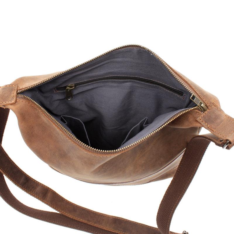 Leconi Umhängetasche Schultertasche Damentasche Ledertasche Leder vintage-braun LE3076 Sonderangebot der Fabrik