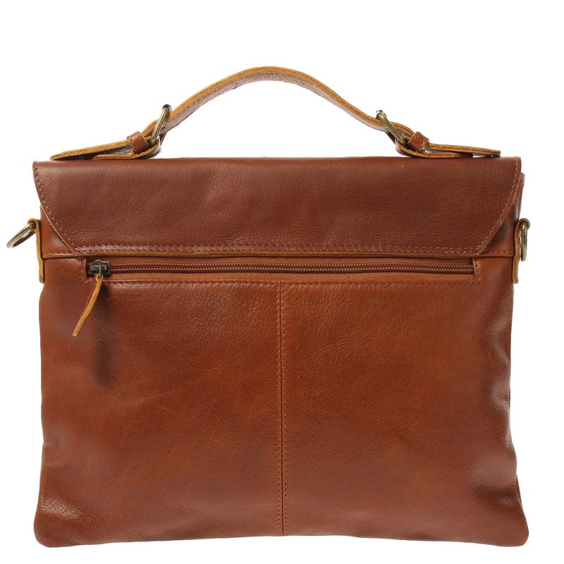 Leconi kleine Umhängetasche Schultertasche Damen und Herren Leder braun LE3079 Vierteljährliche Förderung