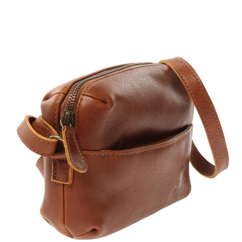 Leconi kleine Umhängetasche Ledertasche Damentasche Schultertasche Leder braun LE3080 Bis zu 55% Rabatt