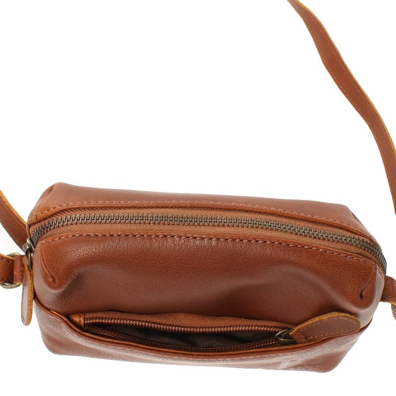 Leconi kleine Umhängetasche Ledertasche Damentasche Schultertasche Leder braun LE3080 Bis zu 55% Rabatt