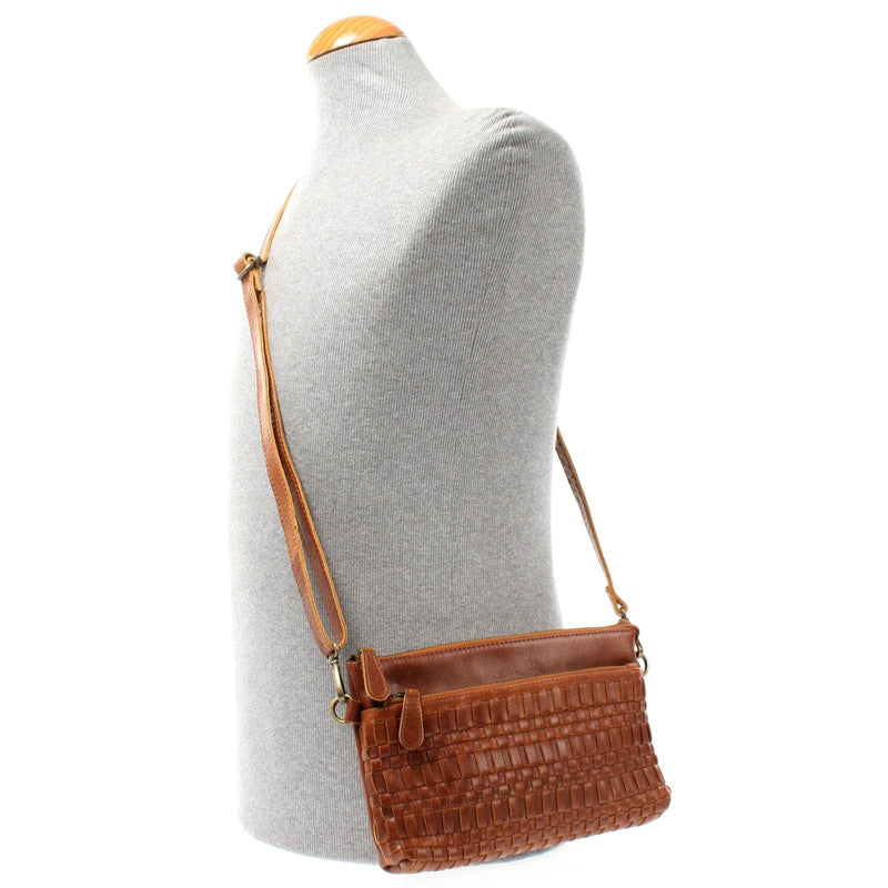 Leconi kleine Umhängetasche Schultertasche Damentasche Clutch Leder braun LE3081 Discount Store für neue Produkte