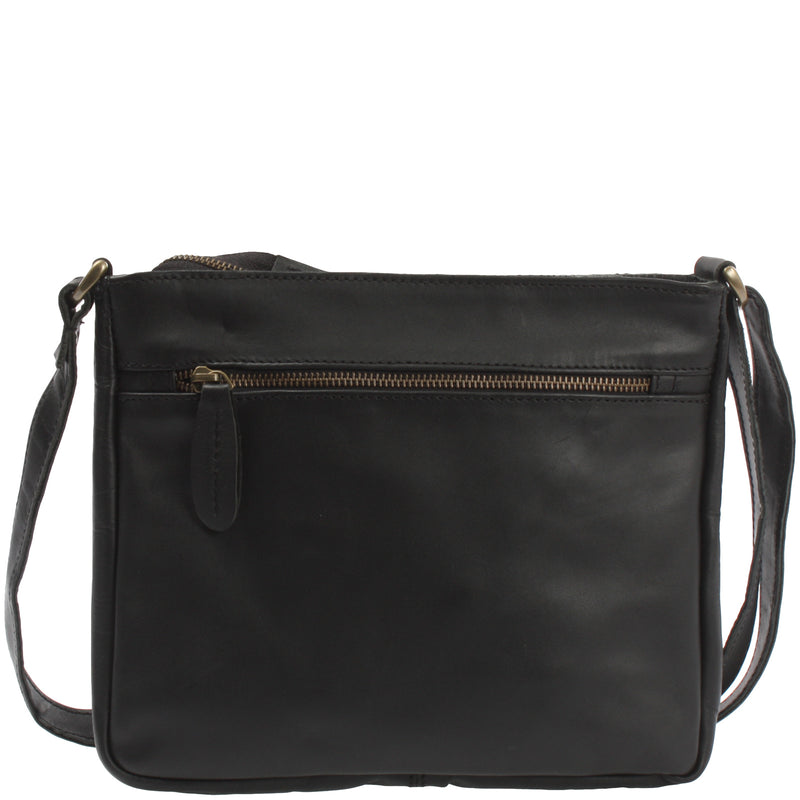 Leconi Umhängetasche Schultertasche Freizeittasche Damentasche Leder schwarz LE3058 Nur noch ein Tag übrig
