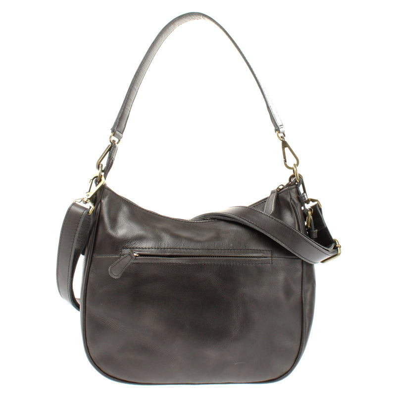 Leconi Schultertasche Ledertasche Handtasche Leder dunkelgrau LE0063 50% Rabatt mit kostenlosem Versand